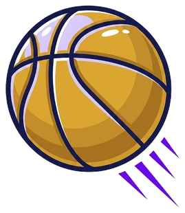 Basketball with motion streaks illustration