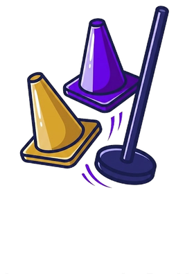 Training cones and agility pole illustration