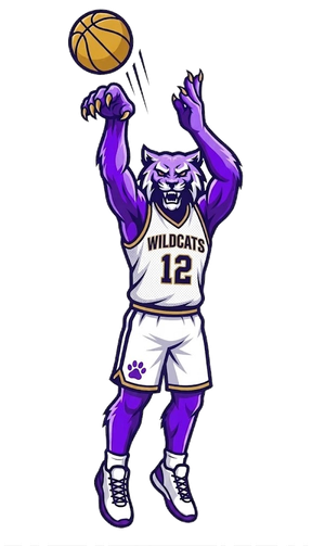 Wildcats mascot shooting a jumpshot